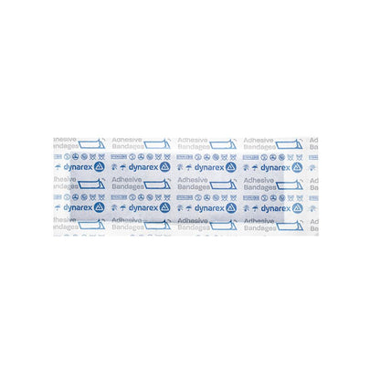 Dynarex Blue Metal Detectable Woven Bandage, 1" x 3" - 24ea/bx, 50bxs/cs (1200 Count)