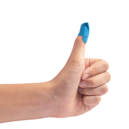 Dynarex Blue Metal Detectable Woven Bandage Fingertip - 25ea/bx, 50bxs/cs (1250 Count)