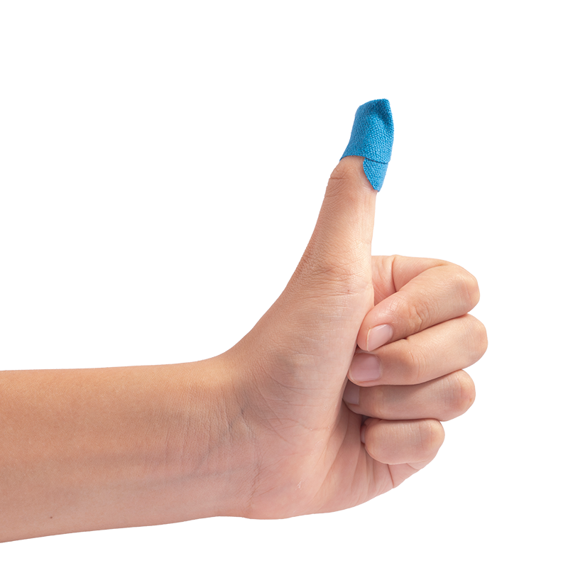 Dynarex Blue Metal Detectable Woven Bandage Fingertip - 50ea/bx, 50bxs/cs (2500 Count)