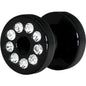 4G Black Acrylic with Clear Jeweled Flesh Tunnel