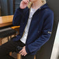Hooded cardigan top plus size warm jacket