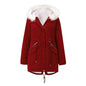 Women's Cotton-padded Coat White Fur Collar Parka