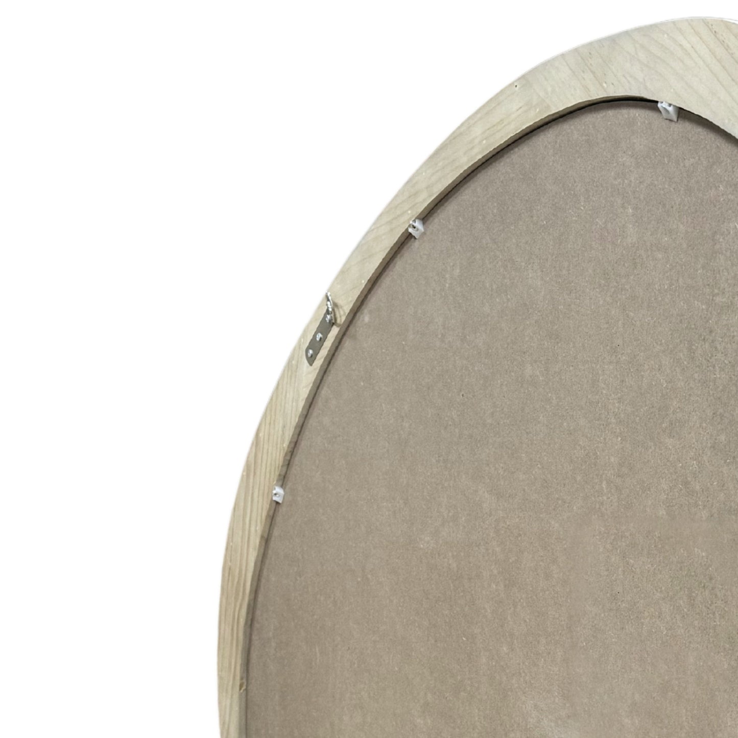 Wall Mirror Asymmetrical Solid Pine Wood Natural Mid-Century 44.9x38.9 In