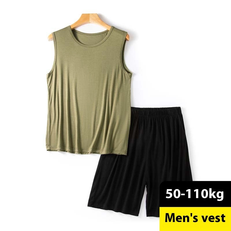 Men's Modal Vest Shorts Summer Loose Plus Size Sleeveless