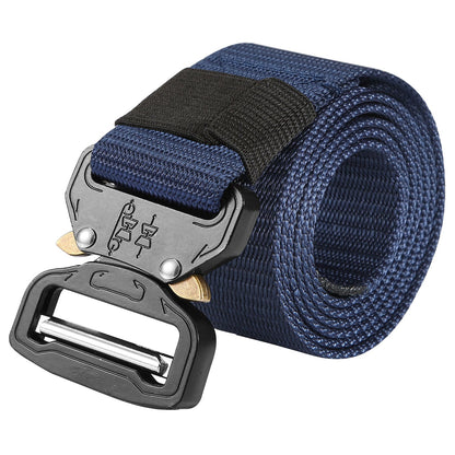 Men Military Belt Adjustable Tactical Belt Combat Waistband w/Metal Buckle Nylon Training Belt