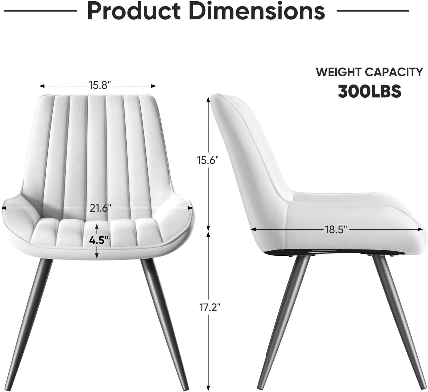 White Upholstered Dining Chairs With Thick Cushions