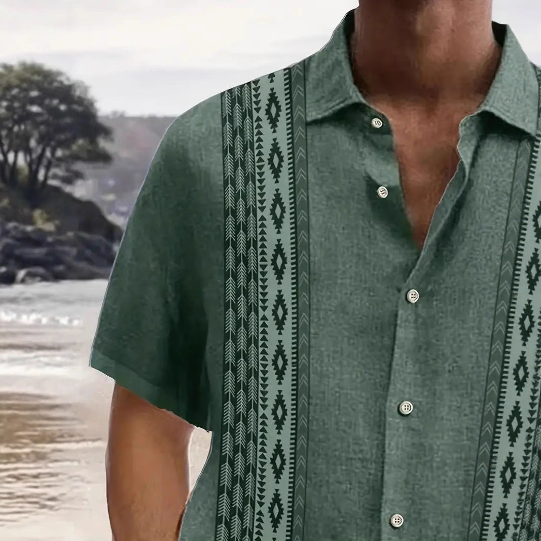 Mens Short-Sleeve 3D-Printed Shirt