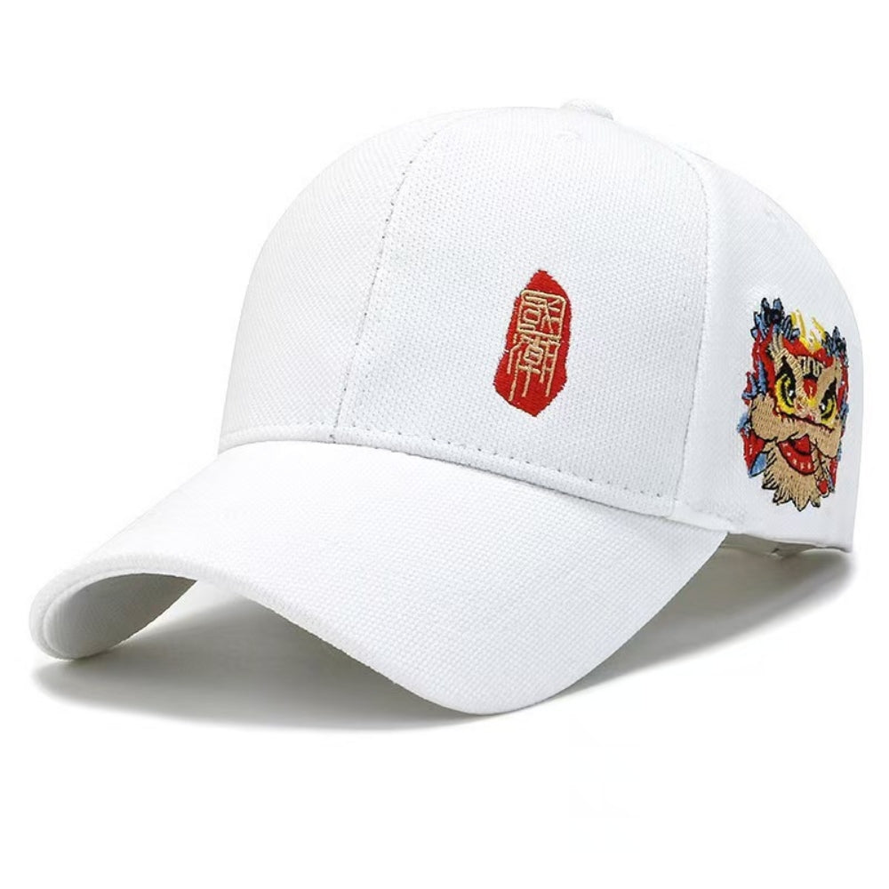 National Trend Lion-pattern Baseball Cap - Breathable Hard-top Baseball Cap For Spring And Summer, Suitable For Outdoor Leisure Wear
