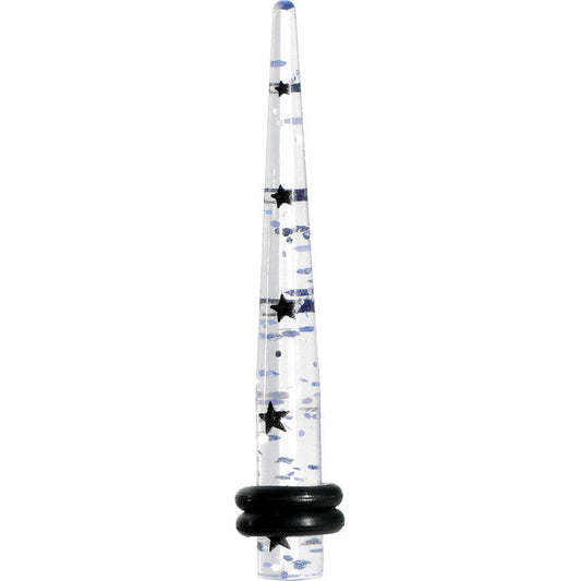 6G Clear Acrylic Glitter Black Star Confetti Taper