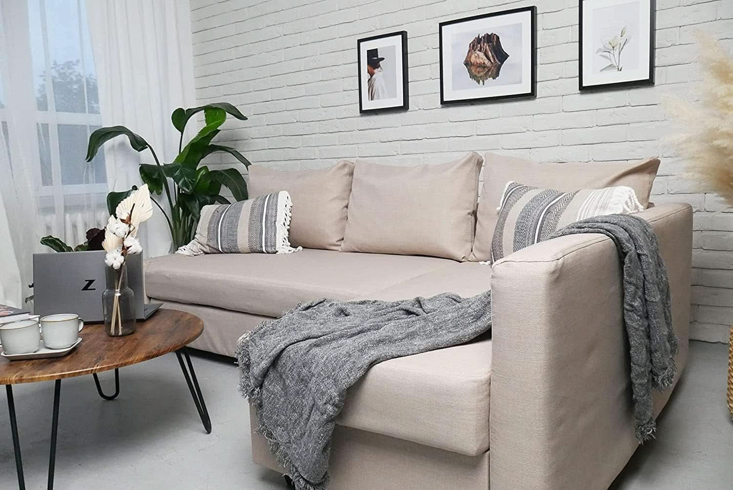 Friheten Slipcover For IKEA Sofa Bed Light Khaki Snug Fit