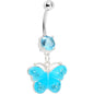 Blue Gem Shiny Wing Butterfly Belly Ring