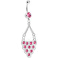 Pink Gem Lavish Lace Cascade Dangle Belly Ring