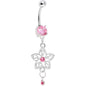 Pink Gem Bella Flora Exotic Flower Belly Ring
