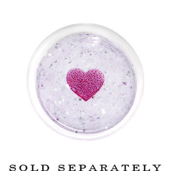 00G Clear Acrylic Glitter Purple Heart Confetti Taper