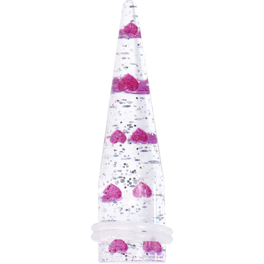 9/16 Clear Acrylic Glitter Purple Heart Confetti Taper