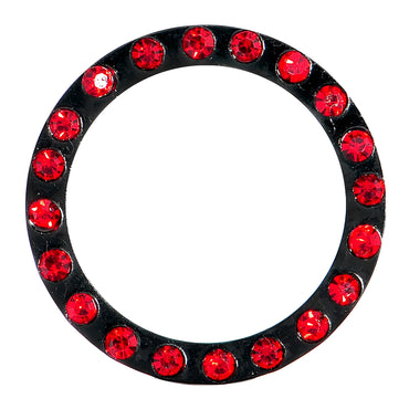 18mm Black Anodized Titanium Red Gem Screw Fit Tunnel