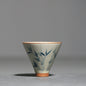 Ceramic Hand Painted Bamboo Hat-Shaped Small Teacup