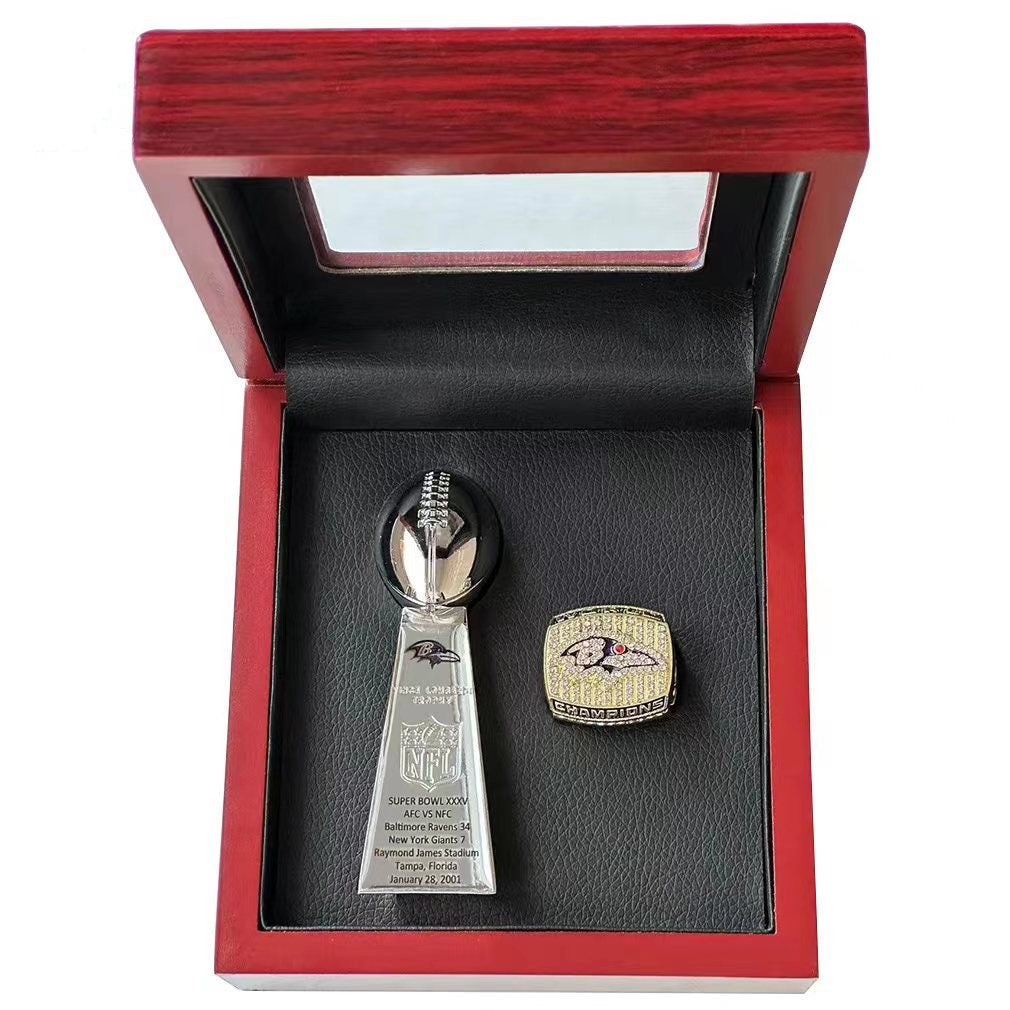 2001 & 2012 Baltimore Ravens  Super Bowl Championship Ring &Trophy Set