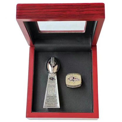 2001 & 2012 Baltimore Ravens  Super Bowl Championship Ring &Trophy Set