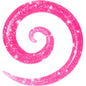 0G Hot Pink Acrylic Glitter Spiral Taper