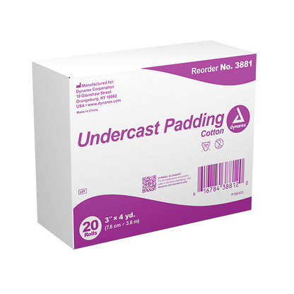 Dynarex Undercast Padding, 3" x 4 yd, Cotton - 20ea/bx, 4bxs/cs (80 Count)