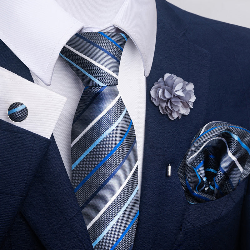 Men's Tie Suit Pocket Square Combo 8