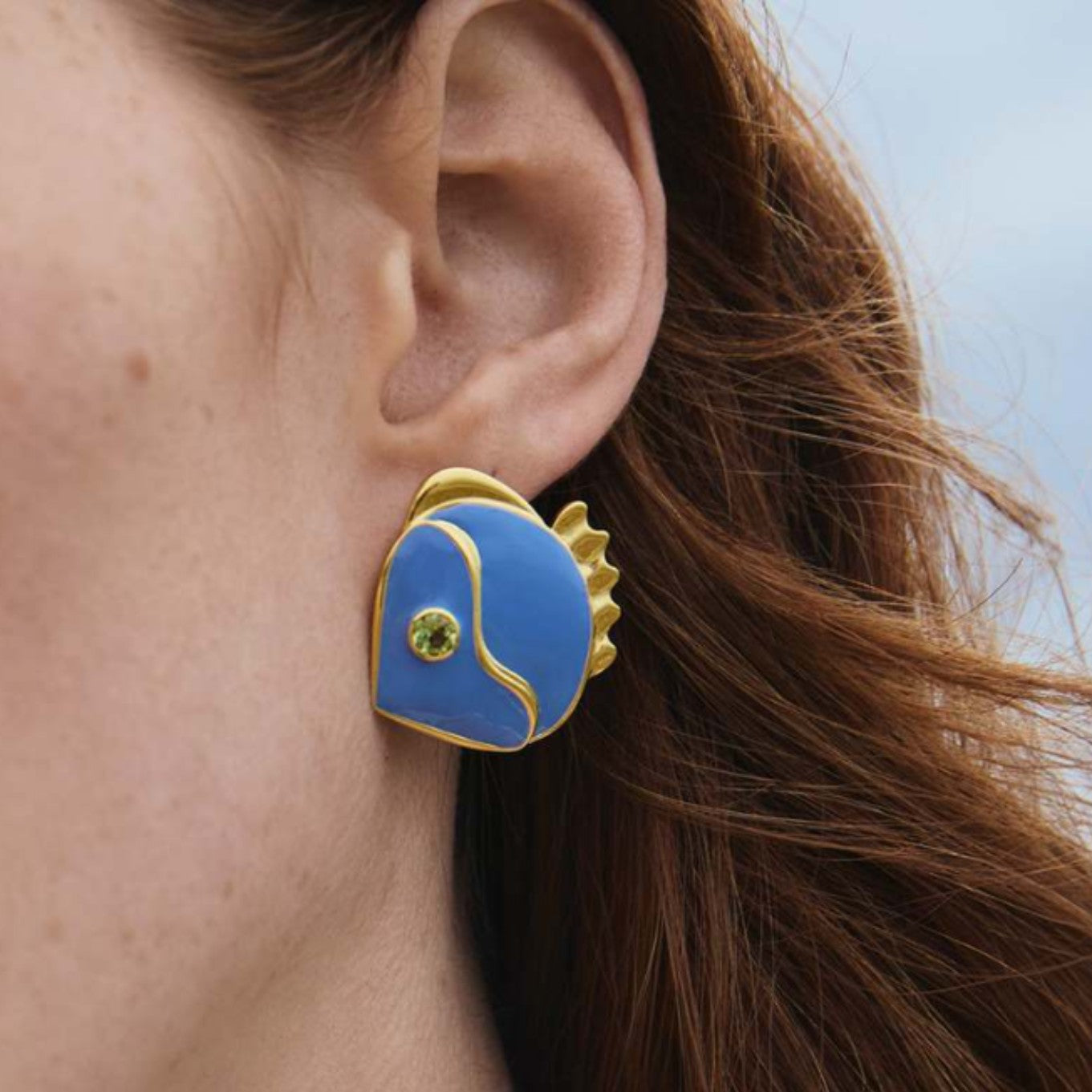 Retro Chic Blue Little Fish Earrings