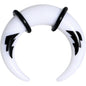 0G White Acrylic Black Lightning Buffalo Taper