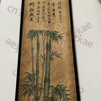 China Old Four‑Panel Scroll Painting – Middle Hall Hanging, Jiawu Year