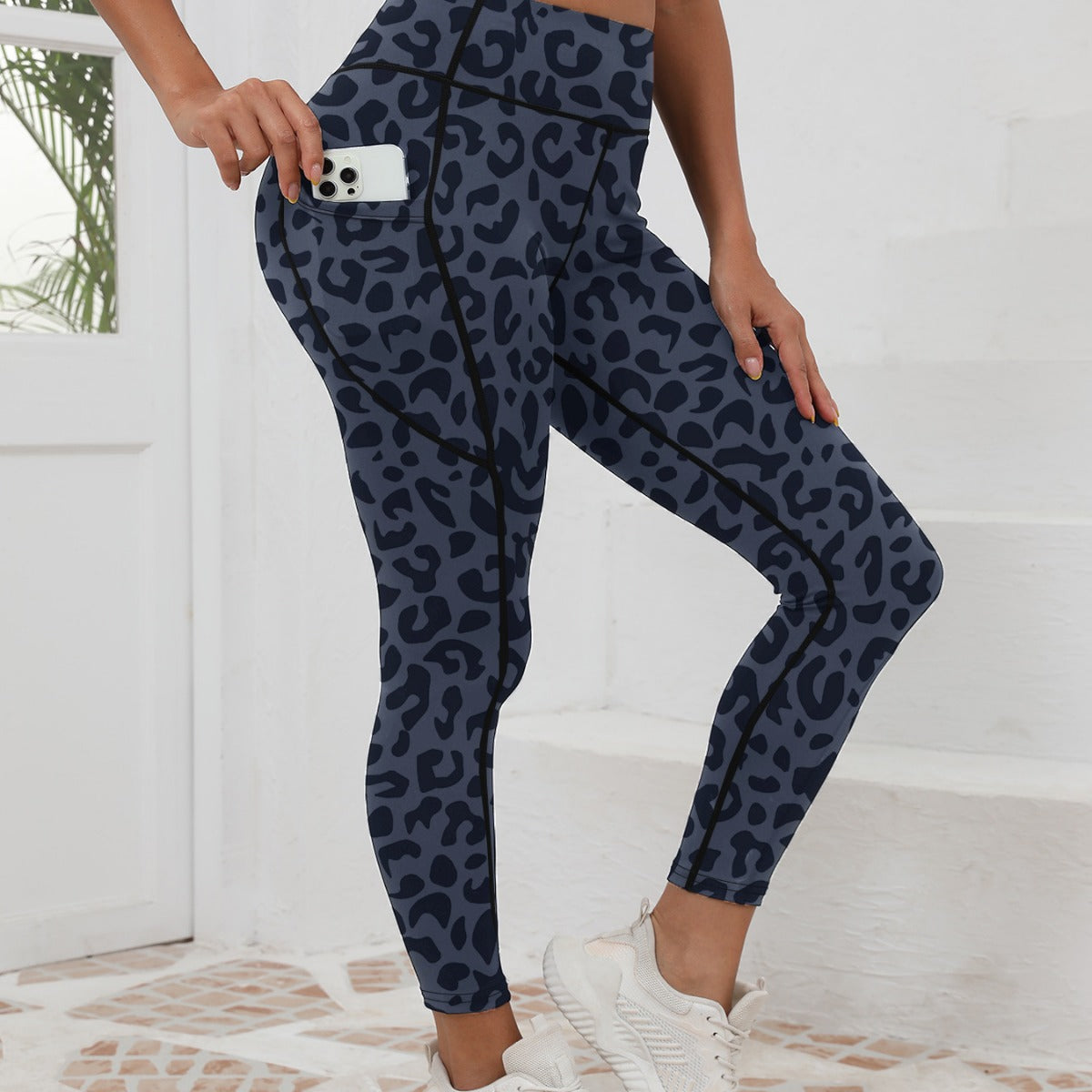 Leopard-print High-waisted Leggings For Women