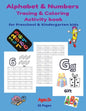 Alphabet and Numbers Tracing and Coloring Activity Book - Paperback
