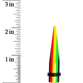 00G Acrylic Rasta Stripes Straight Taper