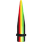 1/2 Acrylic Rasta Stripes Straight Taper