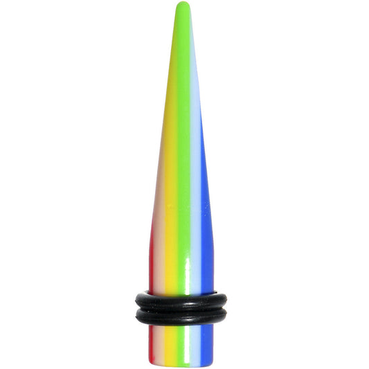 0G Acrylic Retro Rainbow Straight Taper