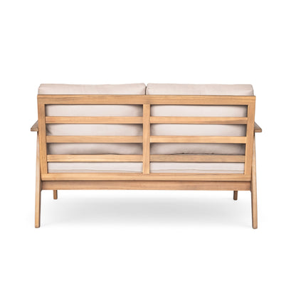 Outdoor Conversation Set 4 Piece Acacia Wood Rope