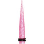 0G Pink Acrylic Silver Glitter Taper