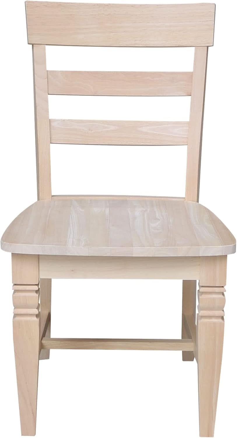 Two Java Dining Chairs Unfinished Parawood 225 Lb Capacity