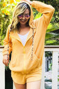 And The Why Hidden Leopard Knit Hoodie Top and Shorts Set