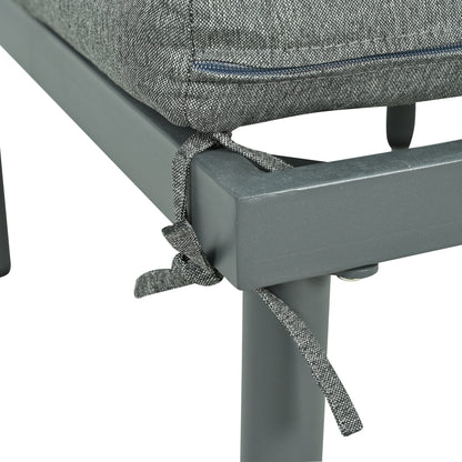 Outdoor Sectional Set PE Wicker Aluminum Gray Half Moon 6 Piece 300 LB