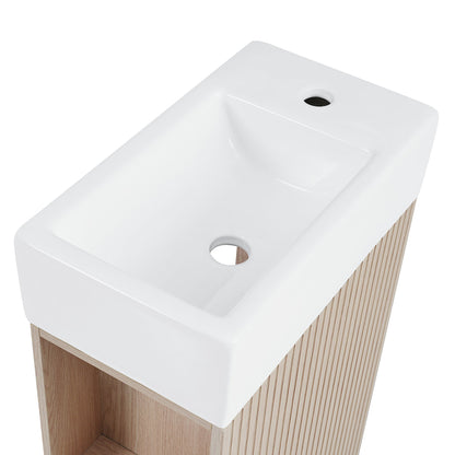 18.6' Bathroom Vanity with Sink, Bathroom Vanity Cabinet with Two-tier Shelf,...