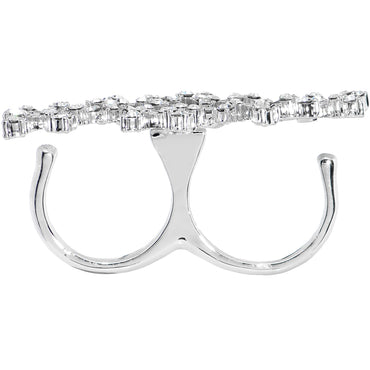 Crystalline Star Spangled Double Finger Ring