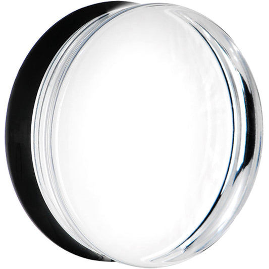 38mm Clear Black Acrylic Mirror Split Saddle Plug