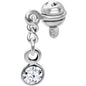 Inset Ball Clear Gem Dangling Dermal Anchor Top