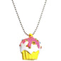 Pink Frosted Gem Cupcake Necklace