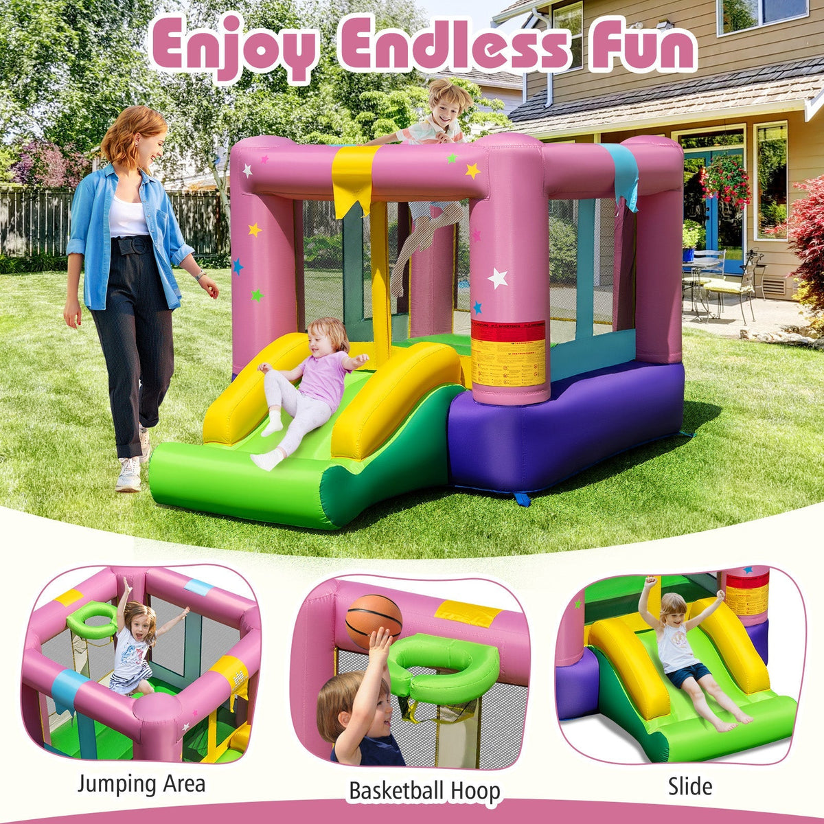 Bouncy Castle with Jumping Area and 480W Blower