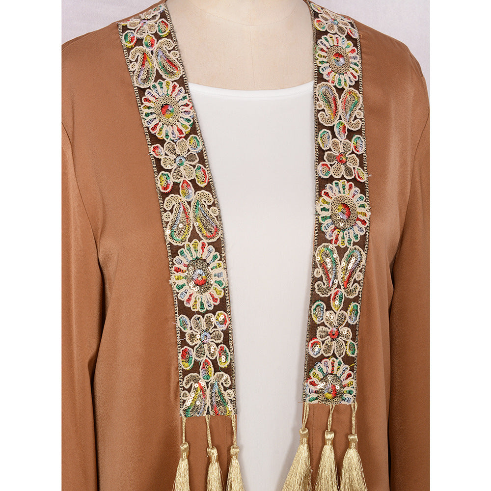 Women's Cardigan Two-piece Set Tassel Pendant Robe