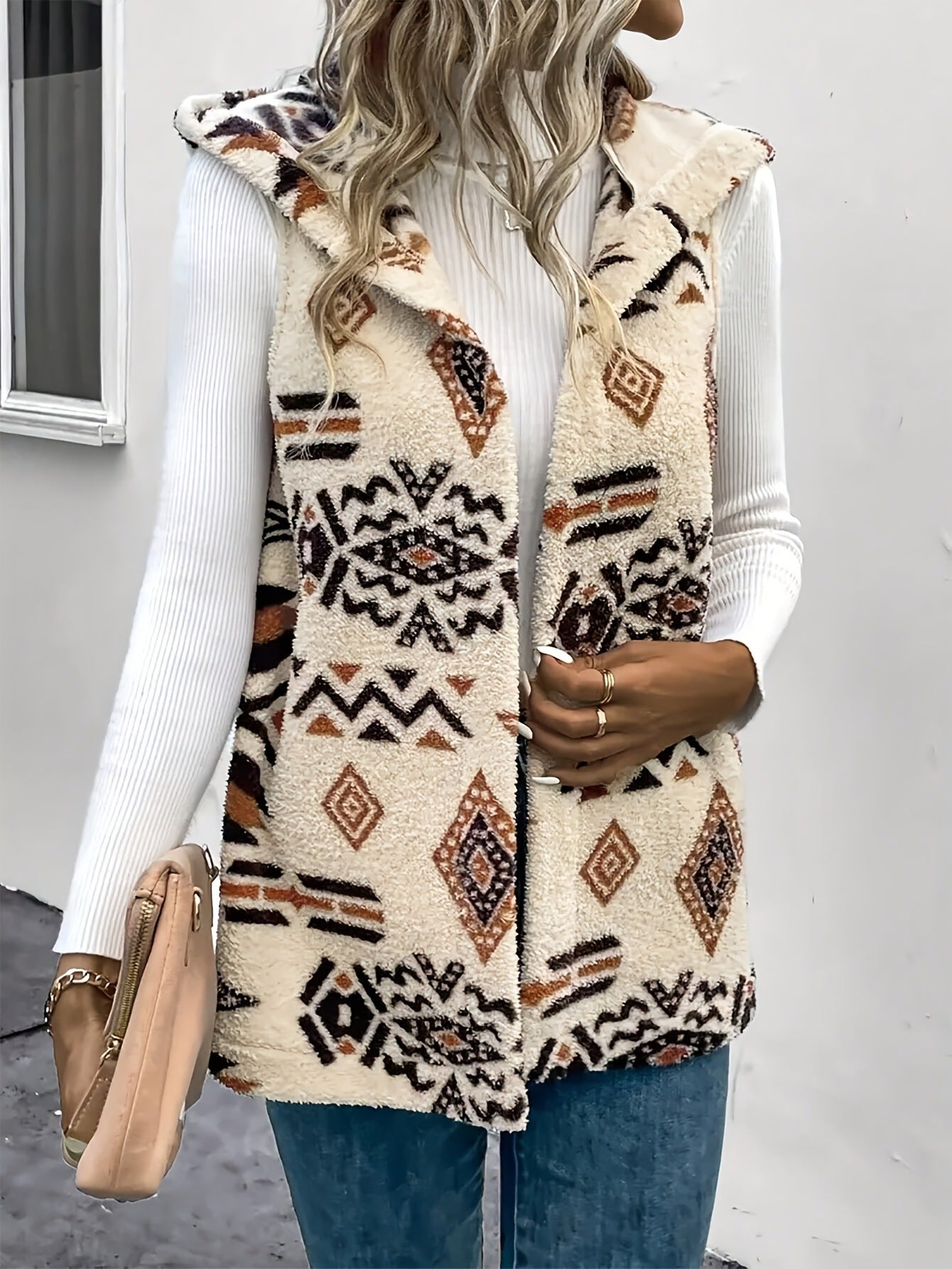 Women's Double-sided Printed Hooded Vest