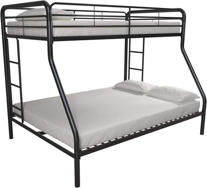 Dusty Metal Bunk Bed Frame Twin Over Full Black Finish