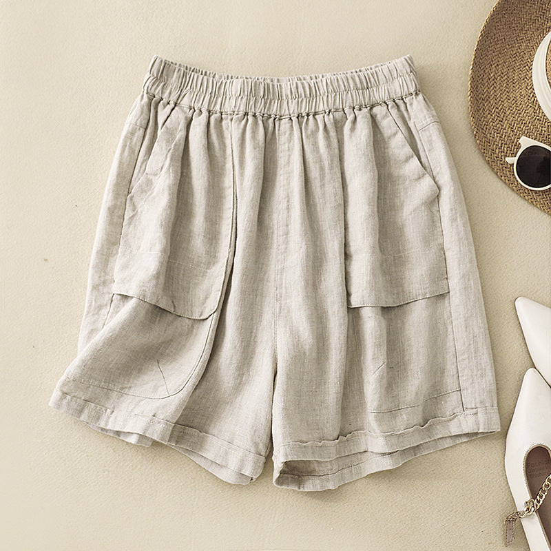 Womens Straight-leg Shorts Loose And Casual With A Wide Leg