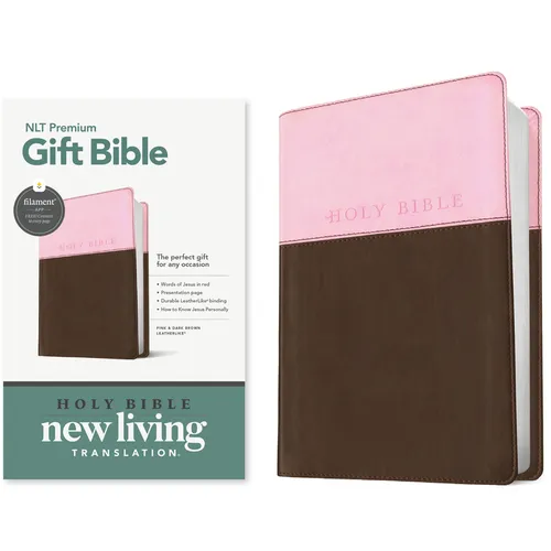 Premium Gift Bible Nlt, Filament Enabled, Tutone (Leatherlike, Pink/Dark Brown, Red Letter) - Imitation Leather